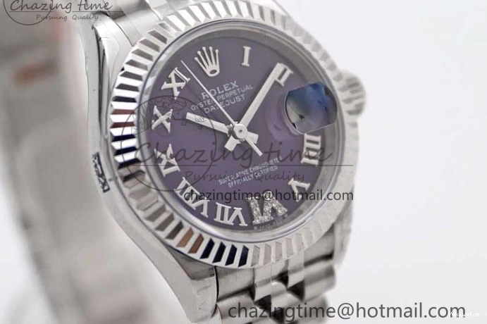 SS Bracelet 904L Dial Steel Best Roman Edition President NH05 TWF on Markers Purple DateJust 28 1:1 Lady 0331